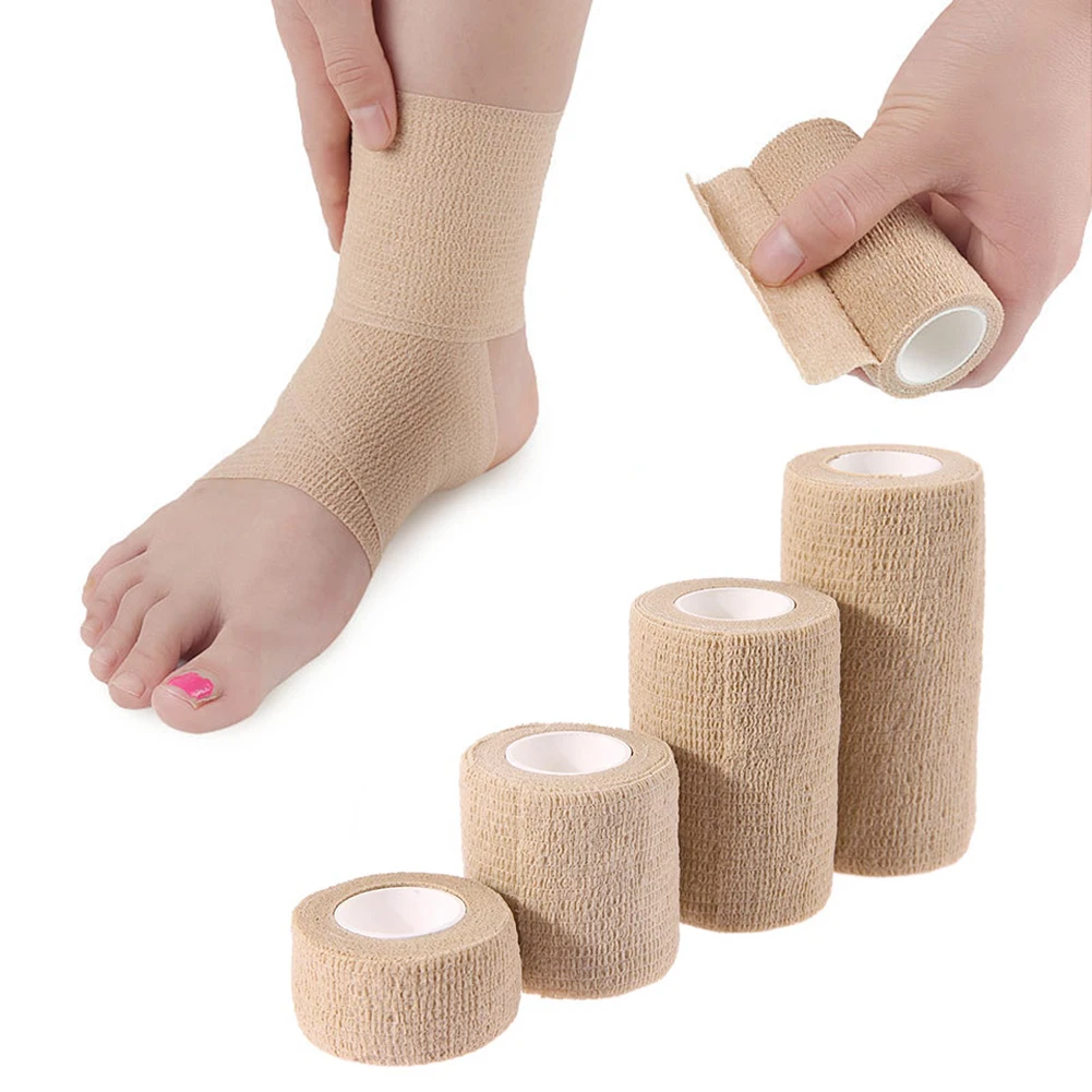5 Stück 2,5/5/7,5/10 cm Einwegband für Sportbefestigung Finger Handgelenk Bein Bandage kohäsive selbstklebende elastische Vlieswickel