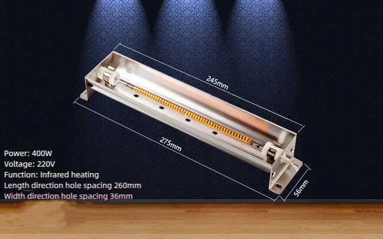 Carbon Fiber Infrared Heating Lamp Heater with Lamp Shade Reflector Light Wave Therapy  Baking Paint Drying