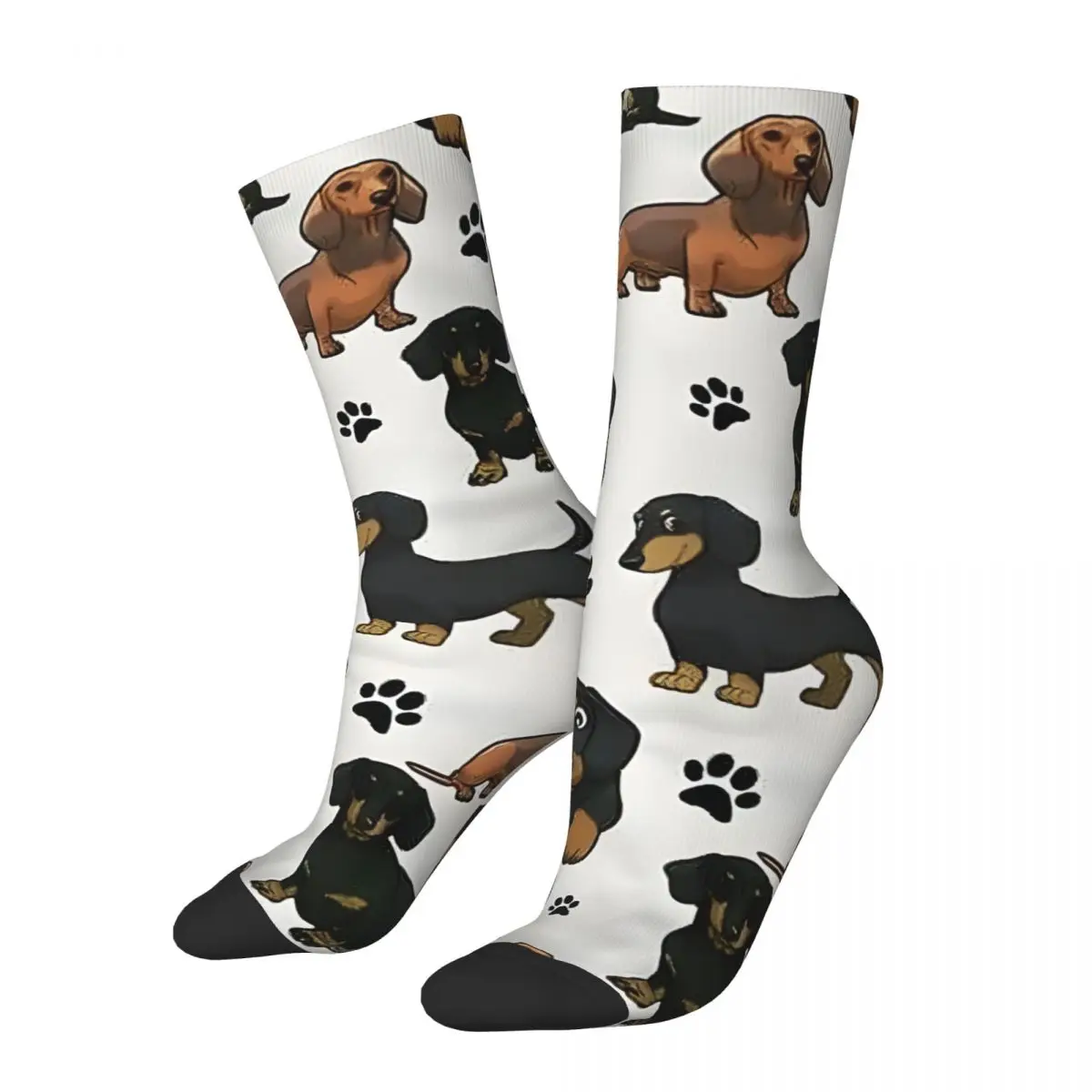 Dachshund Dog Cartoons Cute Men's Socks Vintage Harajuku Sausage Dogs Street Style Novelty Pattern Crew Sock