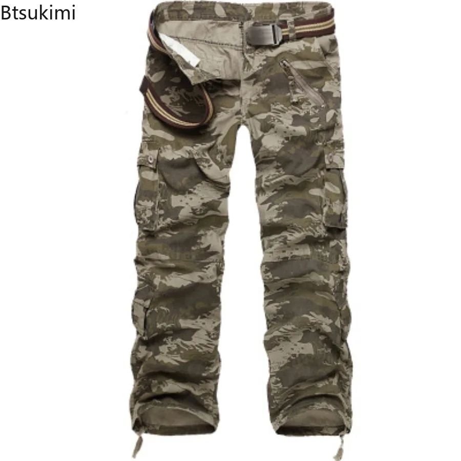 Oversized Cargo Pants Autumn New Men's Casual Multi-Pocket Cotton Overalls Trousers Vintage Camouflage Loose Joggers Pants Male