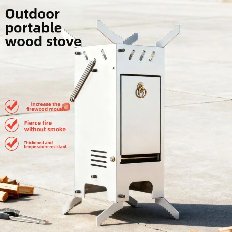 

Новая портативная дровяная печь для дачи и дома, уличная печь-ротационная печь, прочная, без дымохода, для кемпинга и путешествий