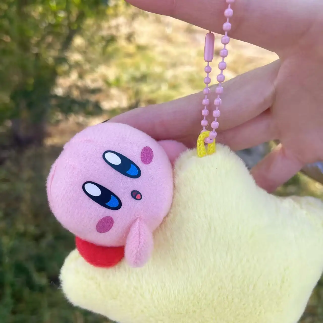 12cm Star Kirby Plush Keychains Anime Kirby Pink Rabbit Ears Kirby Small Pendant Christmas Birthday Great Gift For Children view 5