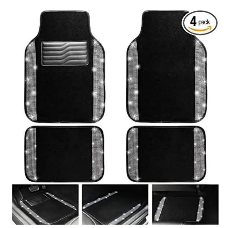 Car Mats With Diamond For Skoda Superb Fabia Octavia Rapid Yeti Combi Karop Kodiaq Scala Kamiq Karoq Waterproof Car Carpet