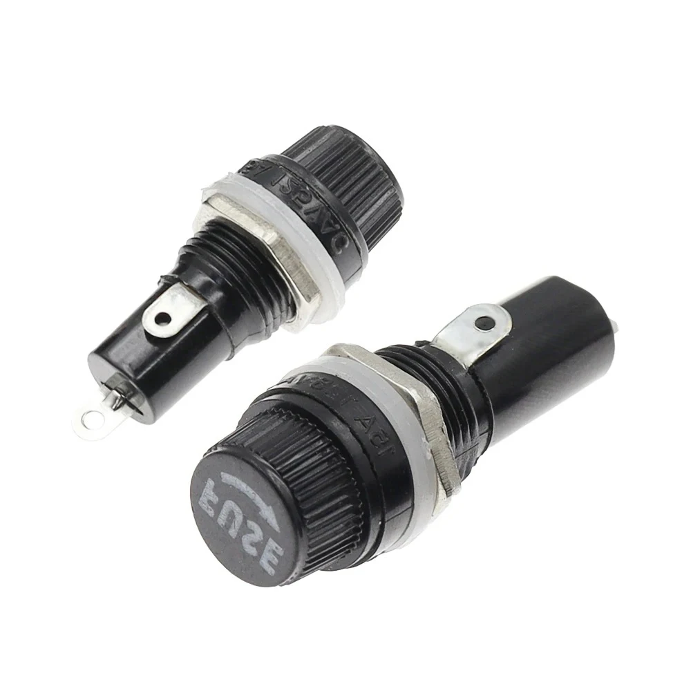 5PCS fuse black insurance tube seat 5*20 fuse seat 6X30 high temperature resistant electric wood electric insurance seat fuse