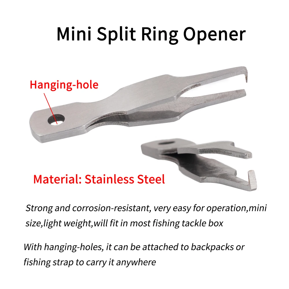 Lionriver 6cm/8.5g Mini Size Fishing Pliers Stainless Steel Quick Split Rings Opener Double Loop Ring Rigging Tool