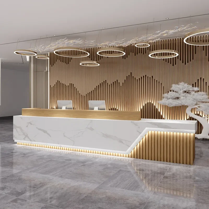 for Simple Modern Company Hotel Front Desk Beauty Salon Checkout Counter Clothing Store Paint Bar Dental Clinic Reception