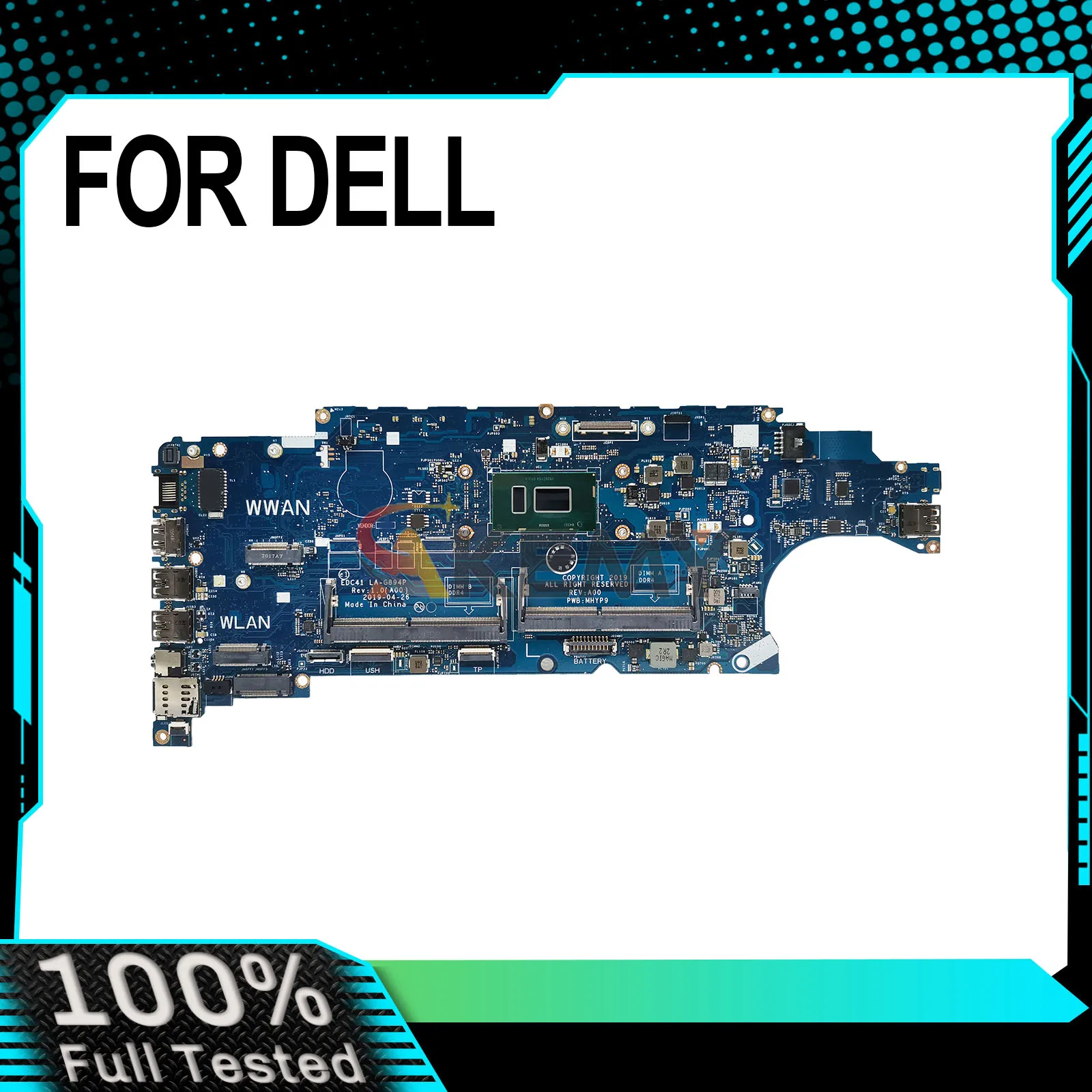 For DELL Latitude 5400 LA-G894P Laptop Motherboard I3 I5 I7 8th Gen CPU 0M9MXD 043NHW 03TWCF 04CMGR 100% Test work