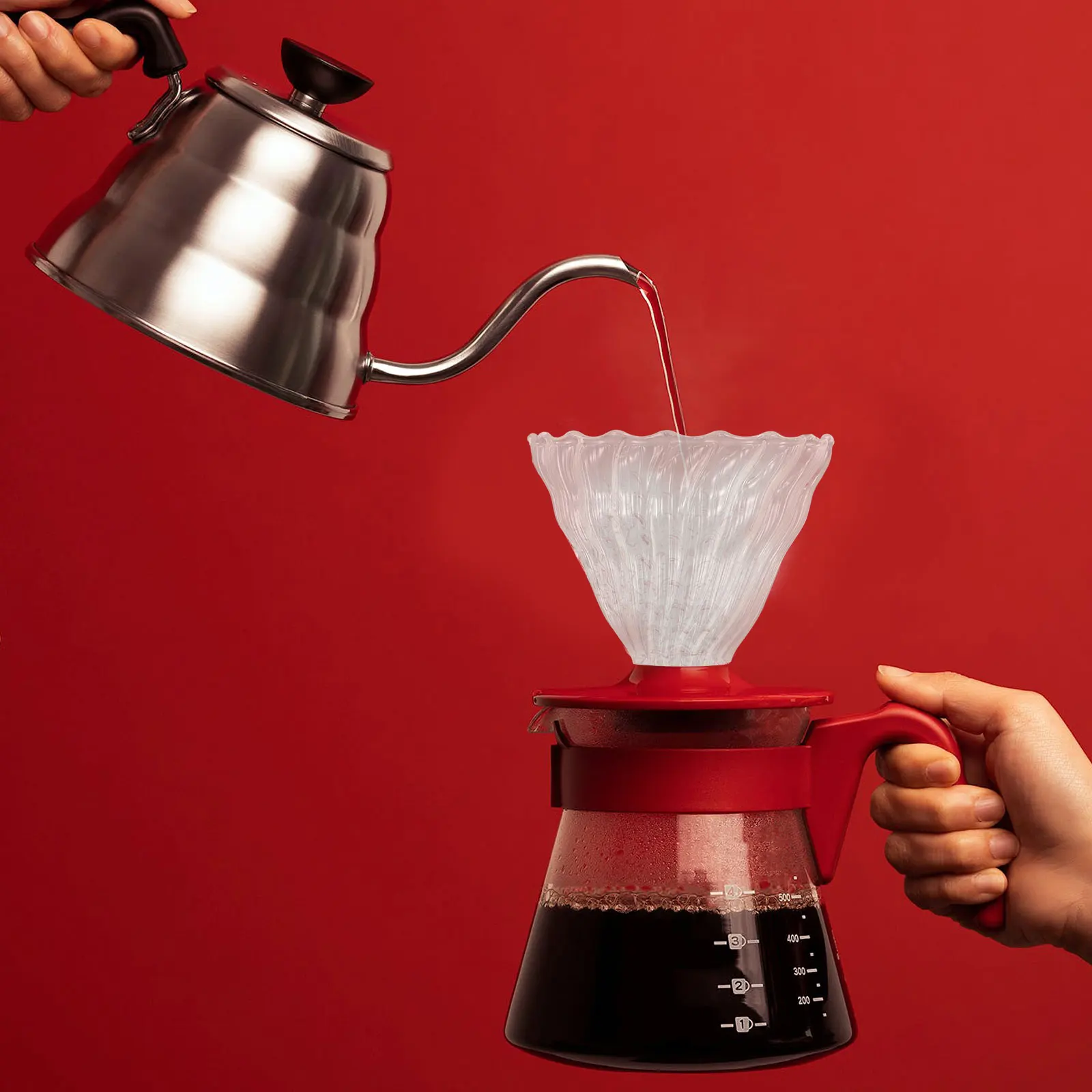 

Stylish Spiral Groove Glass Coffee Dripper Reusable Filter for Accurate Filtration Convenient Coffee Brewing Tool