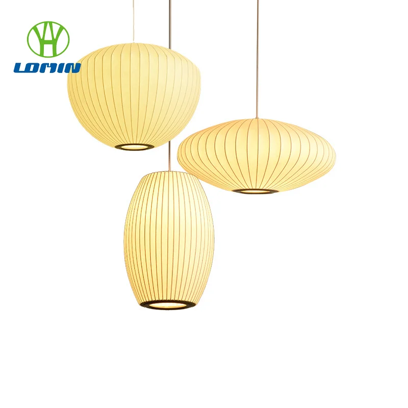 

Lomin pendant light white design minimalist lamp Silk Cloth Light Clothing nelson lamp Shop Cloth loft lantern pendant lamp