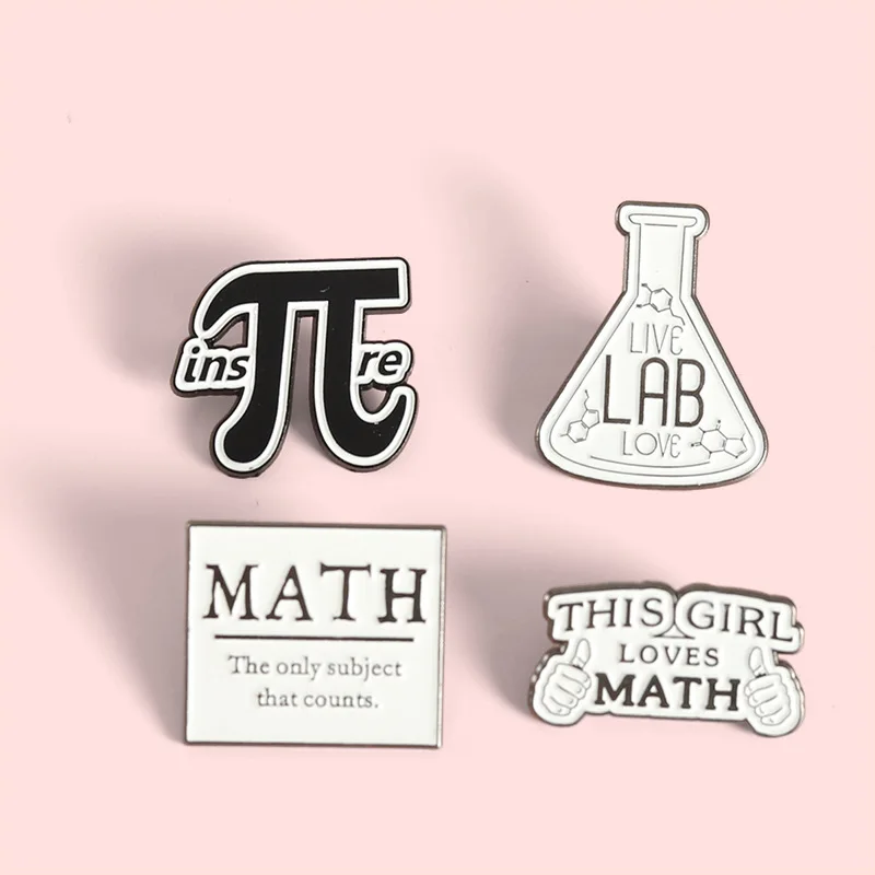 Mathematical Chemistry Sign Brooch Pins Creativity Teaching Theme Metal Badge Lapel Pin bag Scarf Buckle Collar Needle Accessory