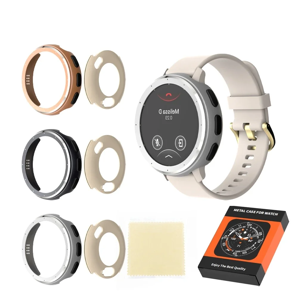 

Screen Protector For Garmin Venu 3S 41mm Smartwatch Metal Case Bezel Case Solid Color Replacement Hard Full Protective Covers