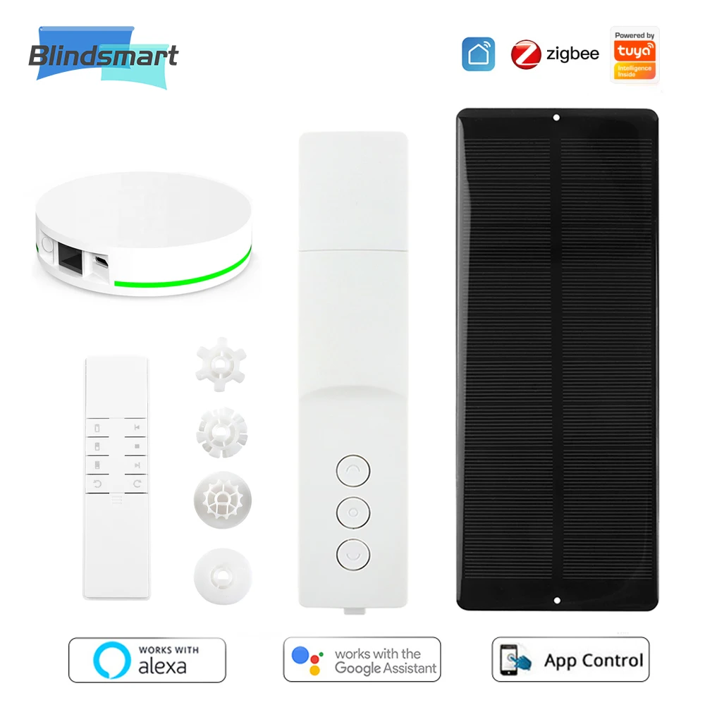 Zemismart zigbee rolo sombra motorista tuya inteligente bulit na bateria cego motor com painel solar alexa google casa yandex alice