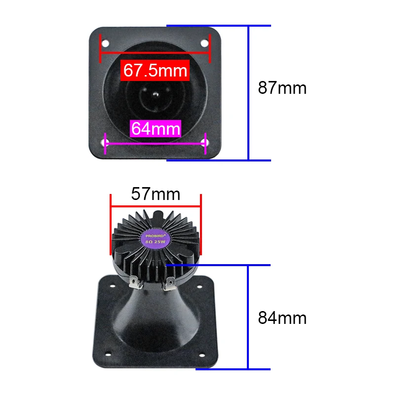 GHXAMP Swallow House Outdoor Waterproof Swallow Horn 3.5-inch Square Neodymium Speaker Column Tweeter Unit 8ohm 25W