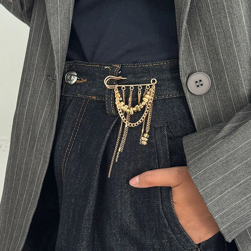 Fashion Irregular Tassel Chain Brooch For Women New Design Multi-Functional Pants Chain Charm Versatile Accessory Jewelry