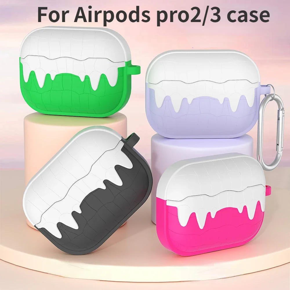 

New Cases Suitable For Airpods Pro/Pro2/Pro3 headset Coque Creative dual color liquid silicone protective soft Cases Cover Funda