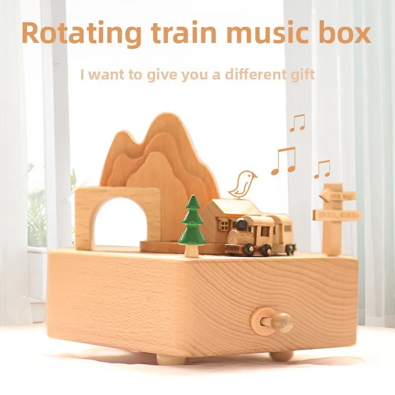 

Creative Music Box for Girls: Handcrafted Wood Carousel Music Box