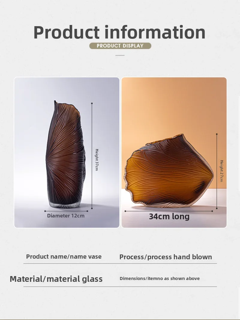 Modern light luxury glass vase, creative art flower ornament ornament ins style