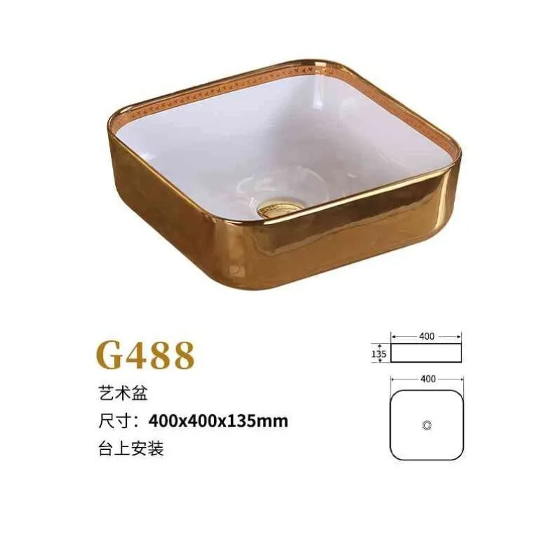 European style countertop ceramic wash basin wash basin hotel bathroom basin wash ceramic integrated