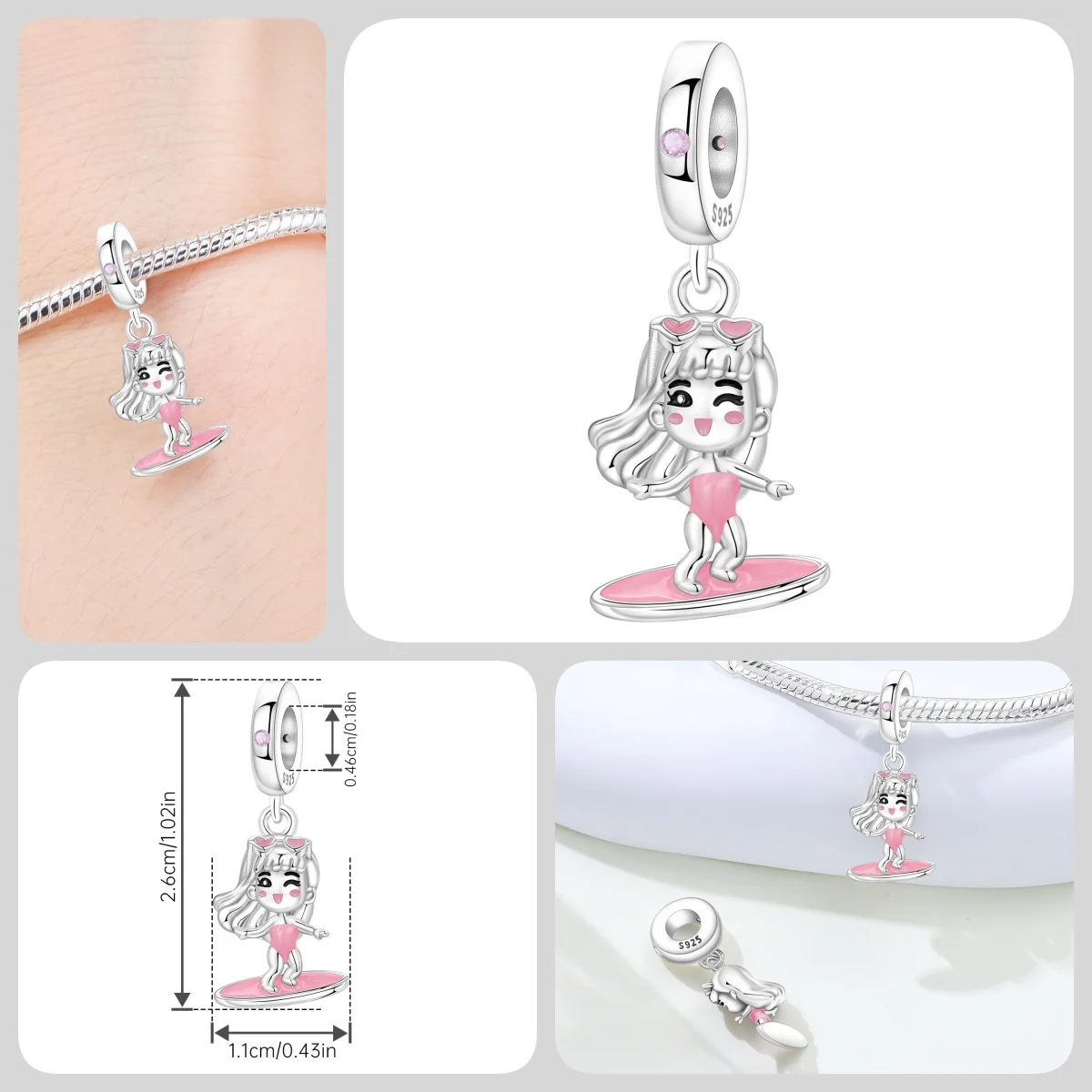 HEIßER 925 Sterling Silber Cartoon Charakter Arzt Krankenschwester Paare Perlen Fit Frauen Armbänder Charms DIY Geburtstag Party Geschenke Schmuck – Detail 15