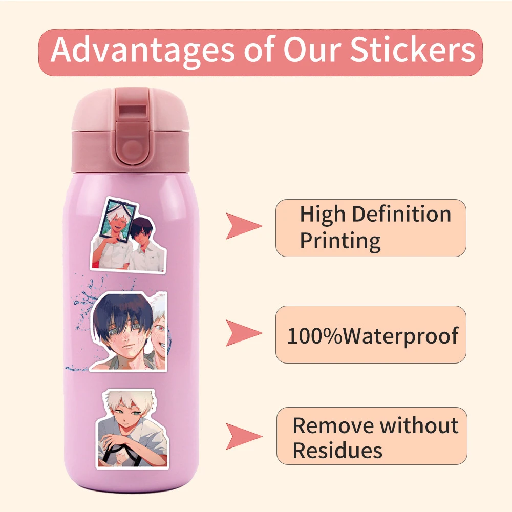 O verão Hikaru Blossom Anime Adesivos, decalques dos desenhos animados, bagagem do telefone do refrigerador do portátil, etiqueta impermeável do graffiti, brinquedo do miúdo, 10 pcs, 30 pcs, 50pcs