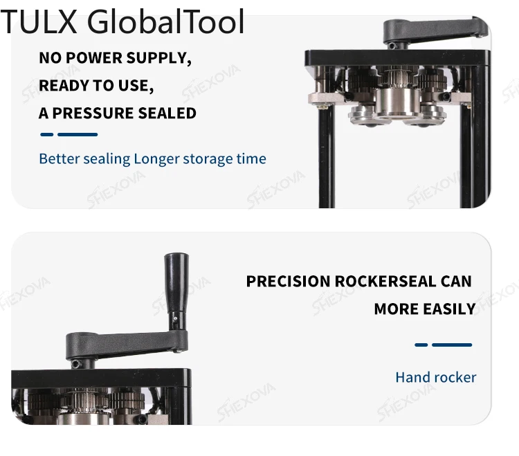 TULX Best Sell Market Stalls Portable Manual Cans Sealing Machine Soda Hot Cold Drink Can Sealer Machine With Aluminum Lids