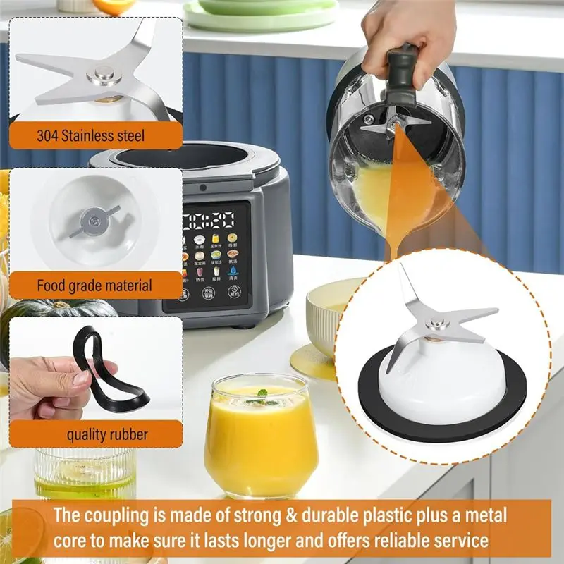 

A84X-9704230 Blender Coupler With Spanner Kit Blender Blade 4 Leaf With Rubber Gasket Seal For Kitchenaid Blender Parts