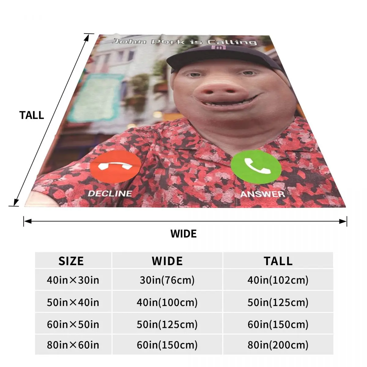 Trending John Pork Is Calling Blankets Fleece Sofa Throw Blanket Portable for Couch Bedding Outdoor Throws Bedspread Quilt
