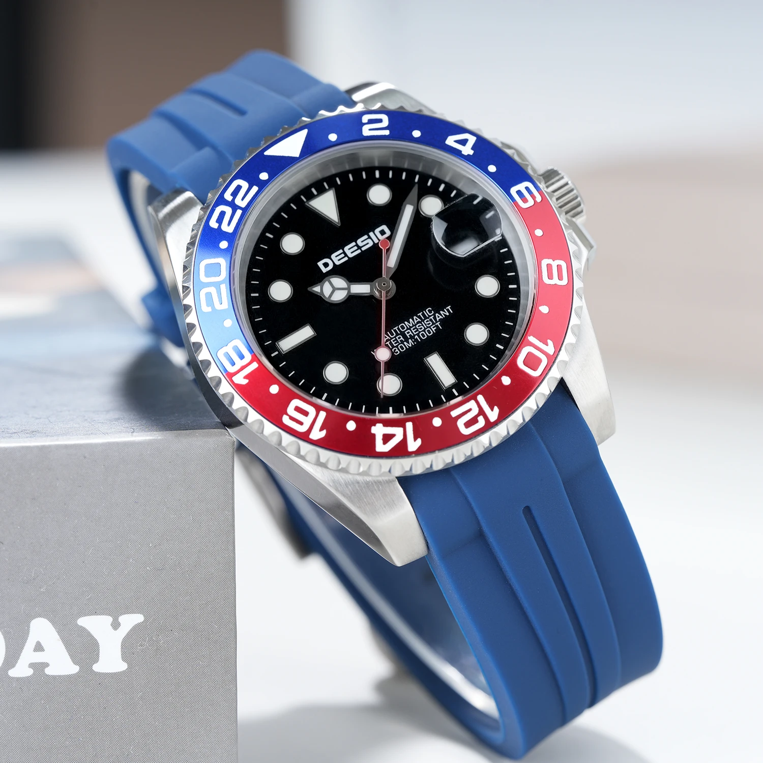 Deesio Luxury Automatic Mechanical Watch for Men Business Stainless Steel Dress Watch with Date Luminous Waterproof Mens Gift