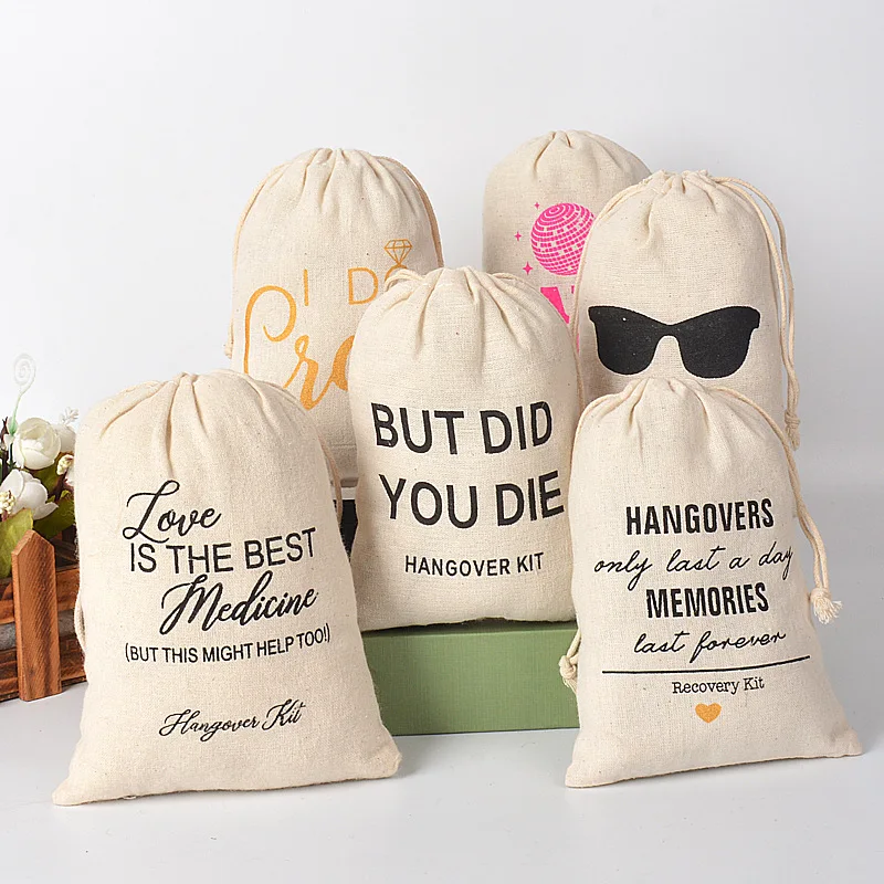 StoBag 50pcs Wholesale Hangover Drawstring Bags Cotton Bundle Pocket Gift Packaging Small Storage Pouches Wedding Birthday Party