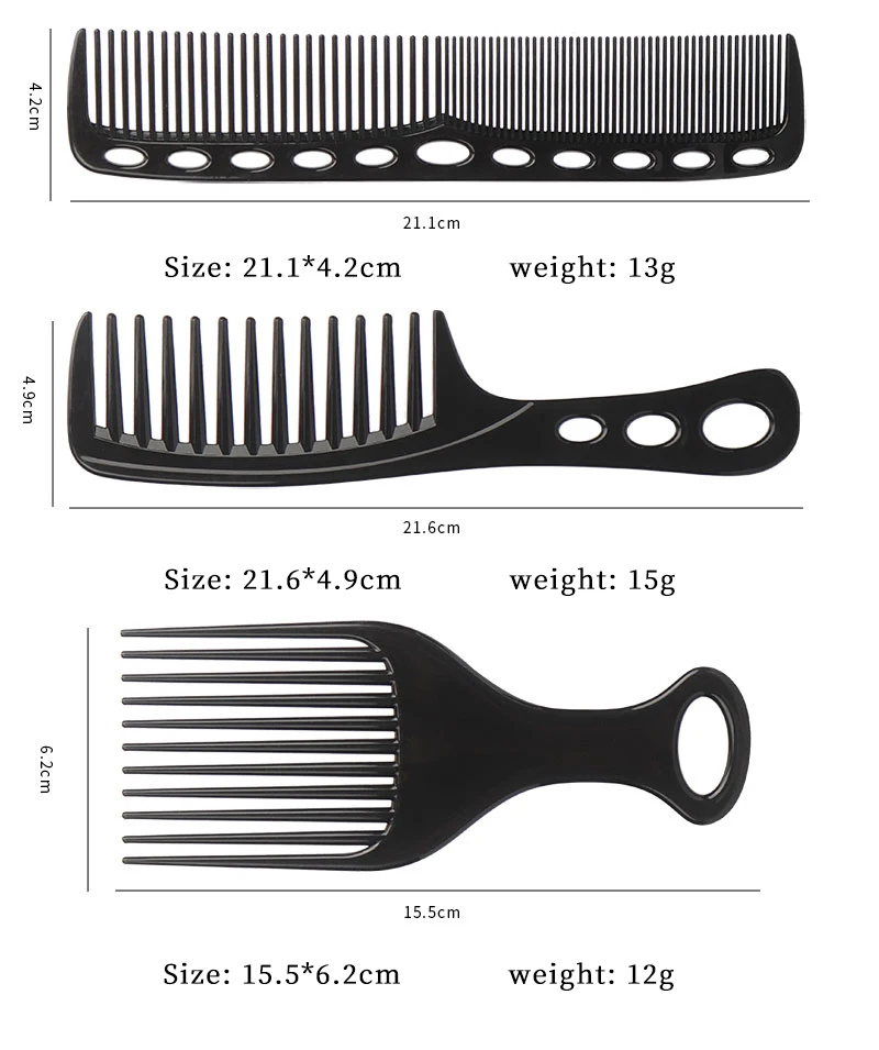 6 stücke Neue Styling Friseur Männer Frauen Schönheit Salon Haar Friseur Schwarz Pinsel Kämme Haarbürste – Detail 6