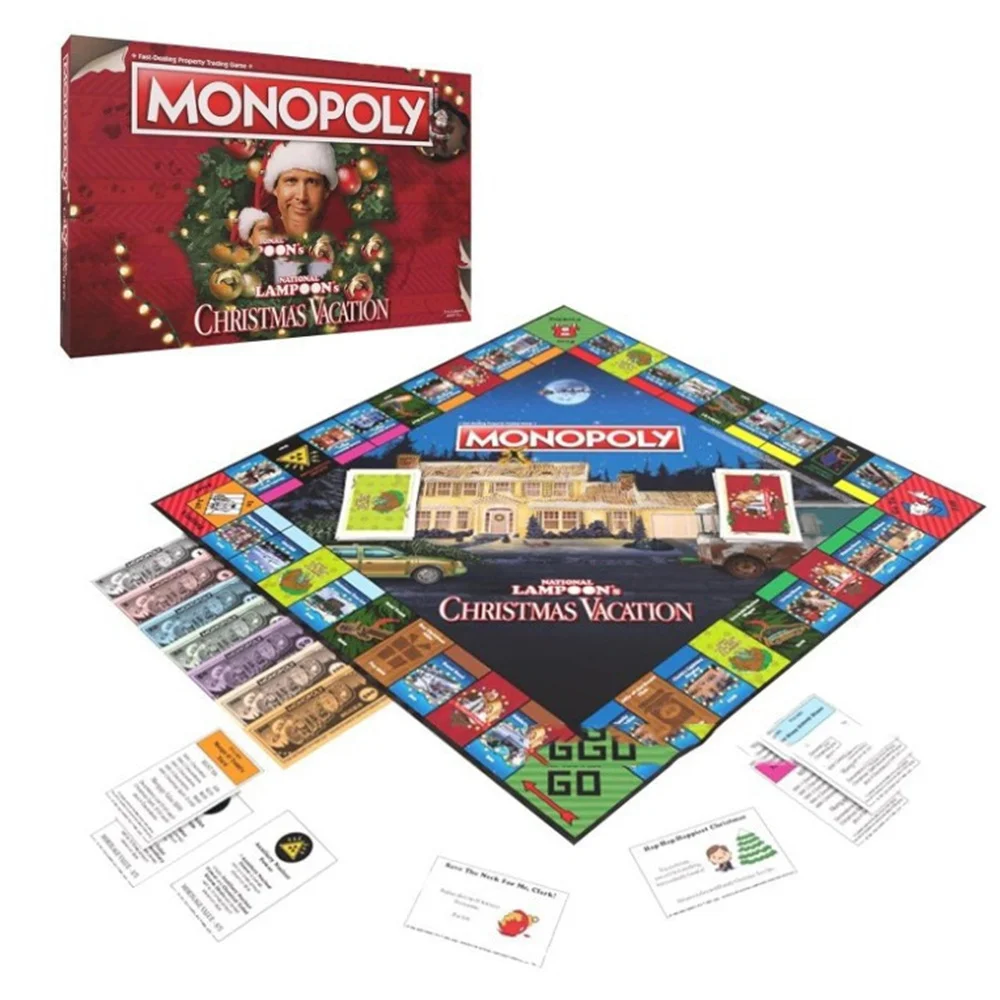 Christmas Monopoly Board Game Classic French, Russian, British, Arab, Spanish Chessboard Cards Are Easy To Carry