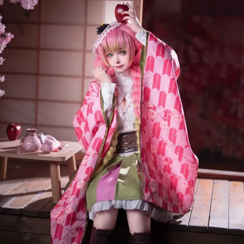 Канродзи Мицури Косплей Костюм Парик Аниме 5-летие Демон Кимоно Полный комплект наряд Хэллоуин Карнавал Женская одежда вбивцы