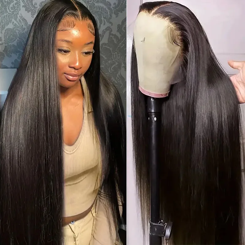 HD Transparent 13x4 13x6 Straight Lace Front Wig Pre Plucked Brazilian Frontal Wig 5x5 Lace Closure Human Hair Wigs For Women