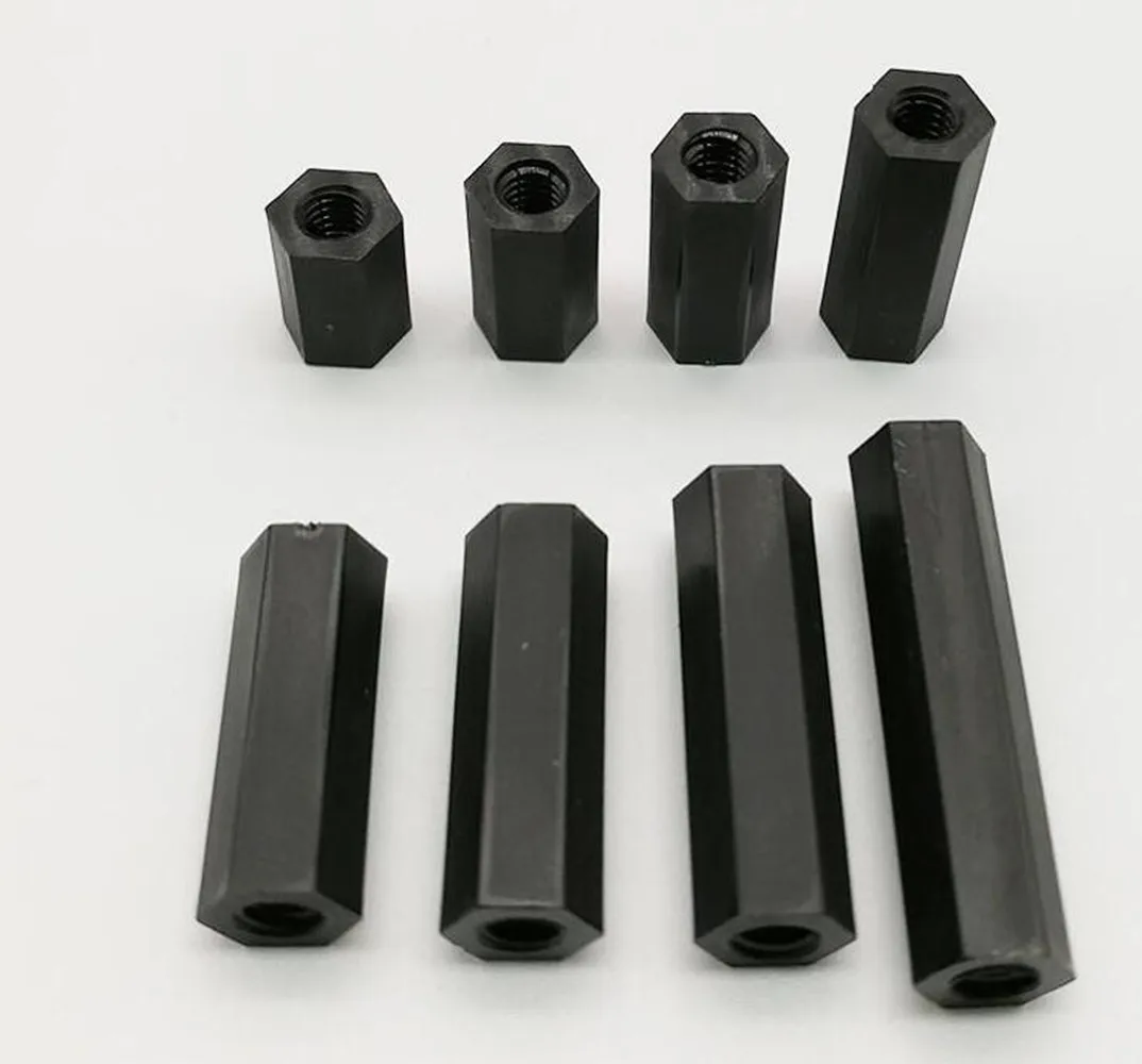 

200-500pcs M2 Black Nylon Standoff Female To Female Isolation Column PC Spacing Column Nut Plastic Spacer Long Hex Nut