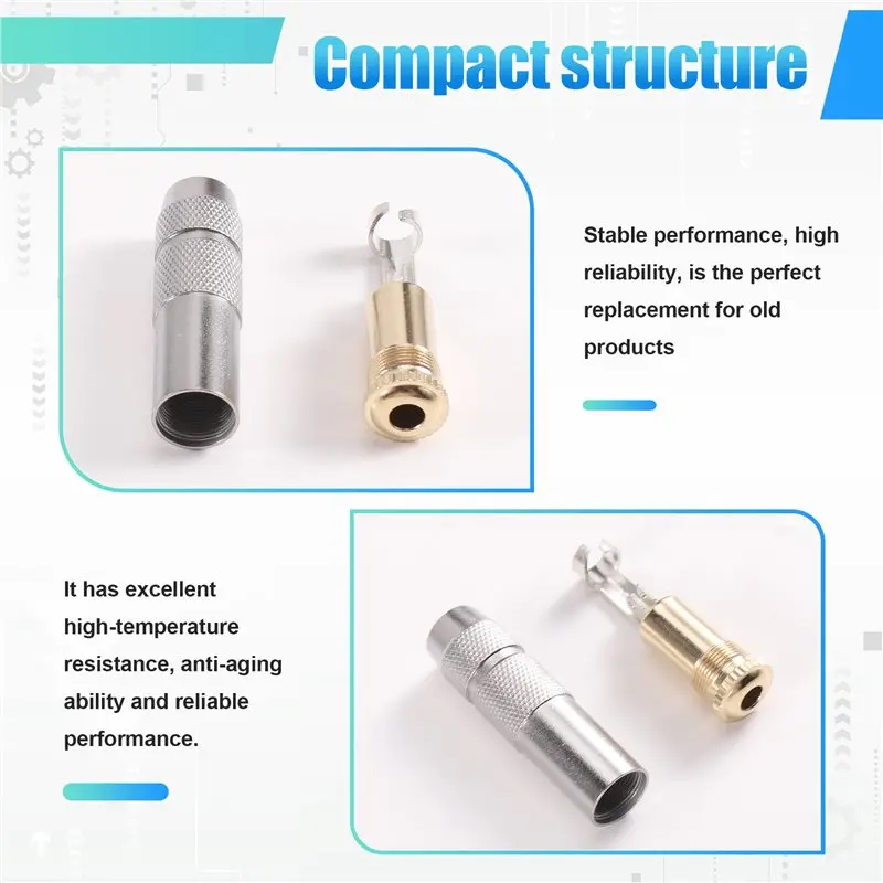 Hot Sale-Jack 3.5 Audio Female Jack 3.5Mm 3 Pole Stereo Socket Pure Copper Wire Connector Earphone DIY Female Header Connector