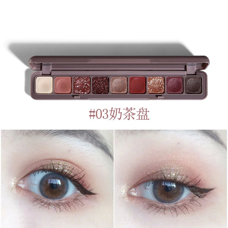 พาเลทท์อายแชโดว์ 9 สี แฟชั่น แต่งตา แมทท์ กลิตเตอร์ ชิมเมอร์ ติดทนนาน กันน้ำ แต่งหน้าโทนนู้ด