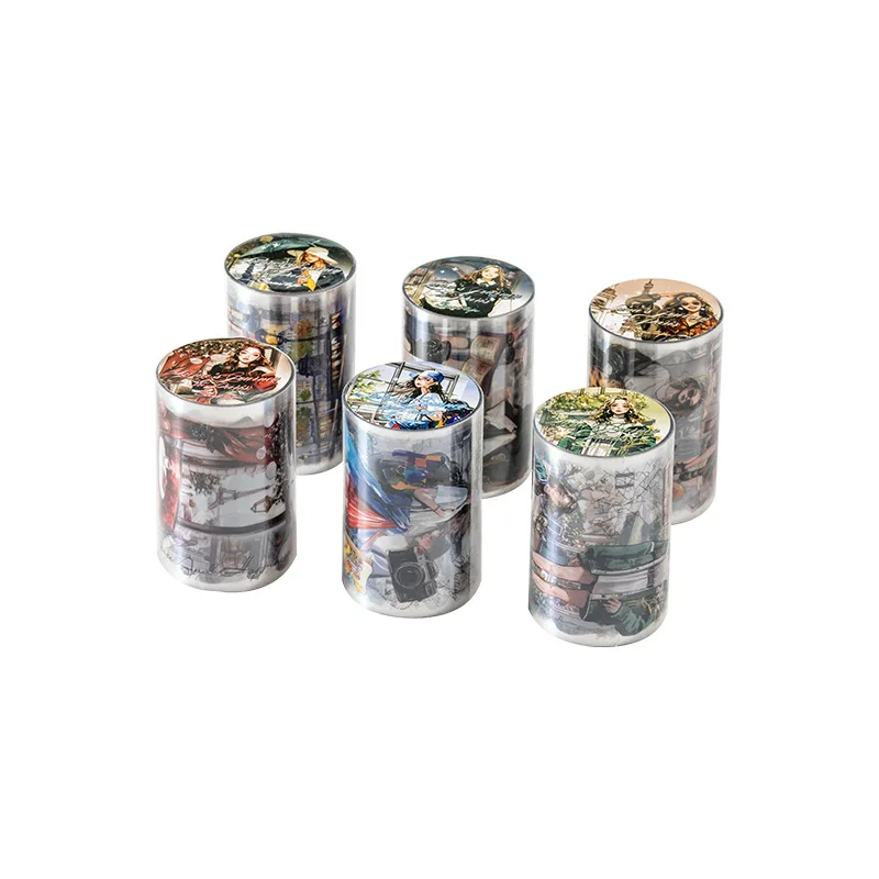 1 لفة/2 لفة PET الشريط لونا باريس رحلة سلسلة السفر موضوع المشهد الكولاج الديكور الأصلي 60 مللي متر * 2 متر