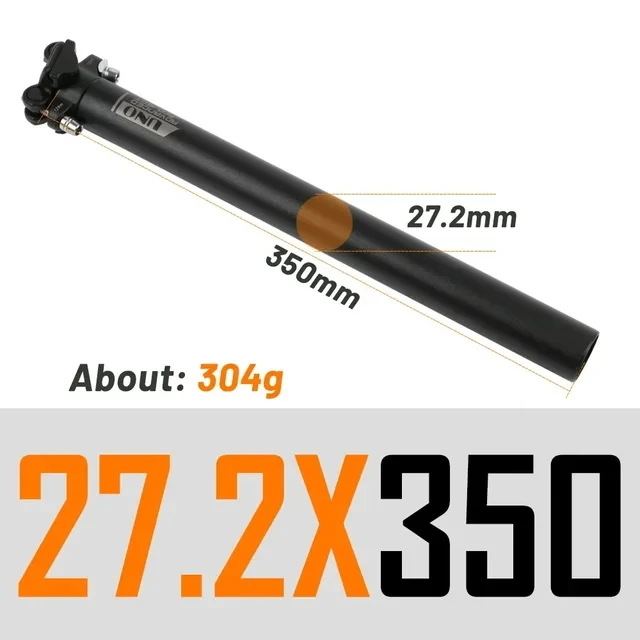 UNO Fahrrad Sattelstütze Ultraleichte Aluminium MTB Sattelstütze 25,4/27,2/28,6/30,9/31,6*350/400mm Straße Mountainbike Sitzrohr Teile