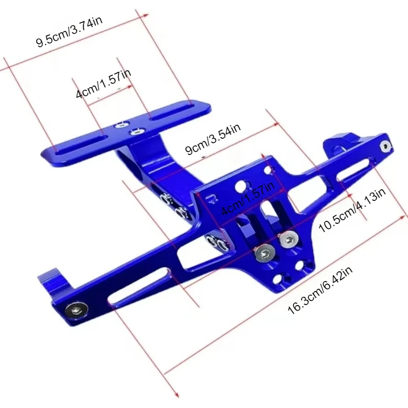 CNC Process Adjustable Motorcycle License Plate Holder Alloy Folding Adjustable Motos License Number Plate Install Frame