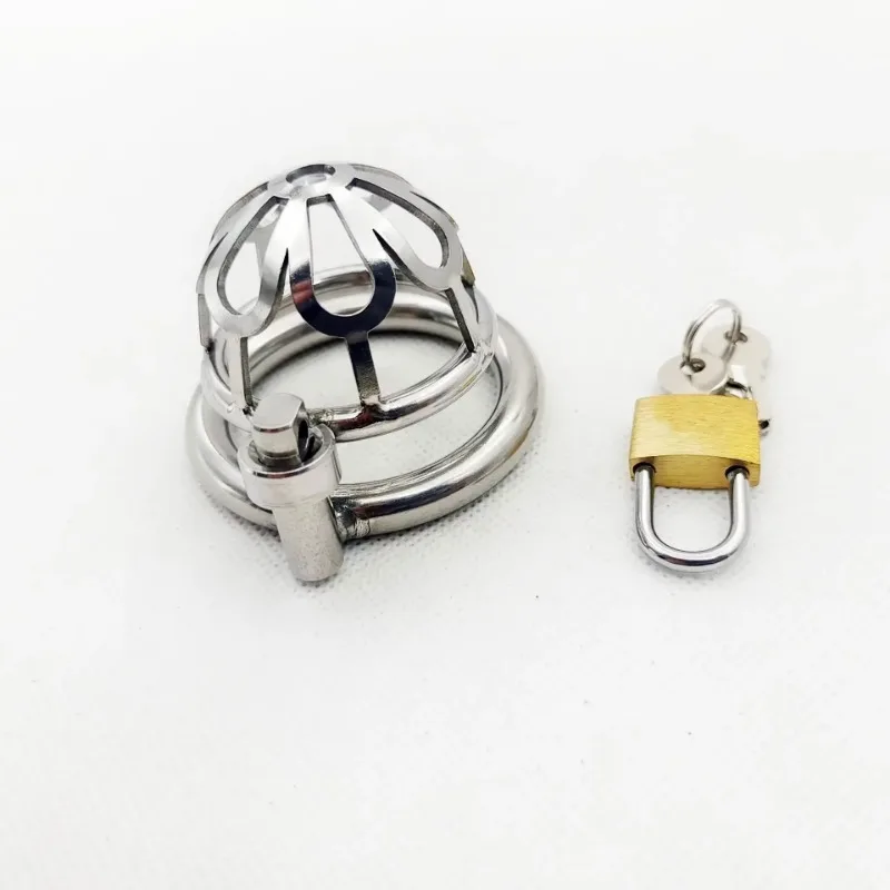 Sex Toys For Men Scrotum Bondage Lockable Chastity Belt Metal Cock Cage Bondage Cock Cage Penis Ring Erotic Chastity Device