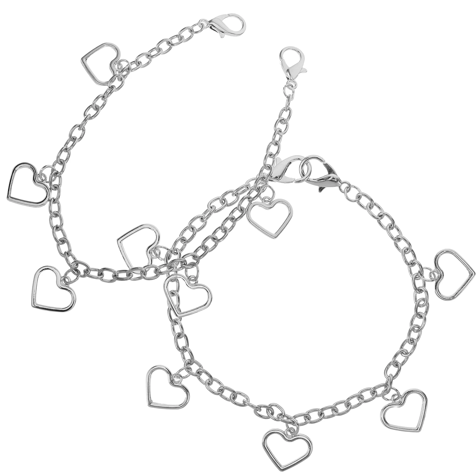 

2 Pcs Hollow Heart Shoe Chain Charm Key Pendant Strap Clip Decorative Boot Accessories Gothic Steel Sneaker Side Chains