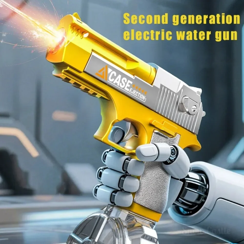 Nova pistola de água elétrica brinquedo tiro completo automático verão ao ar livre praia pistola água com luz para crianças meninos meninas adultos