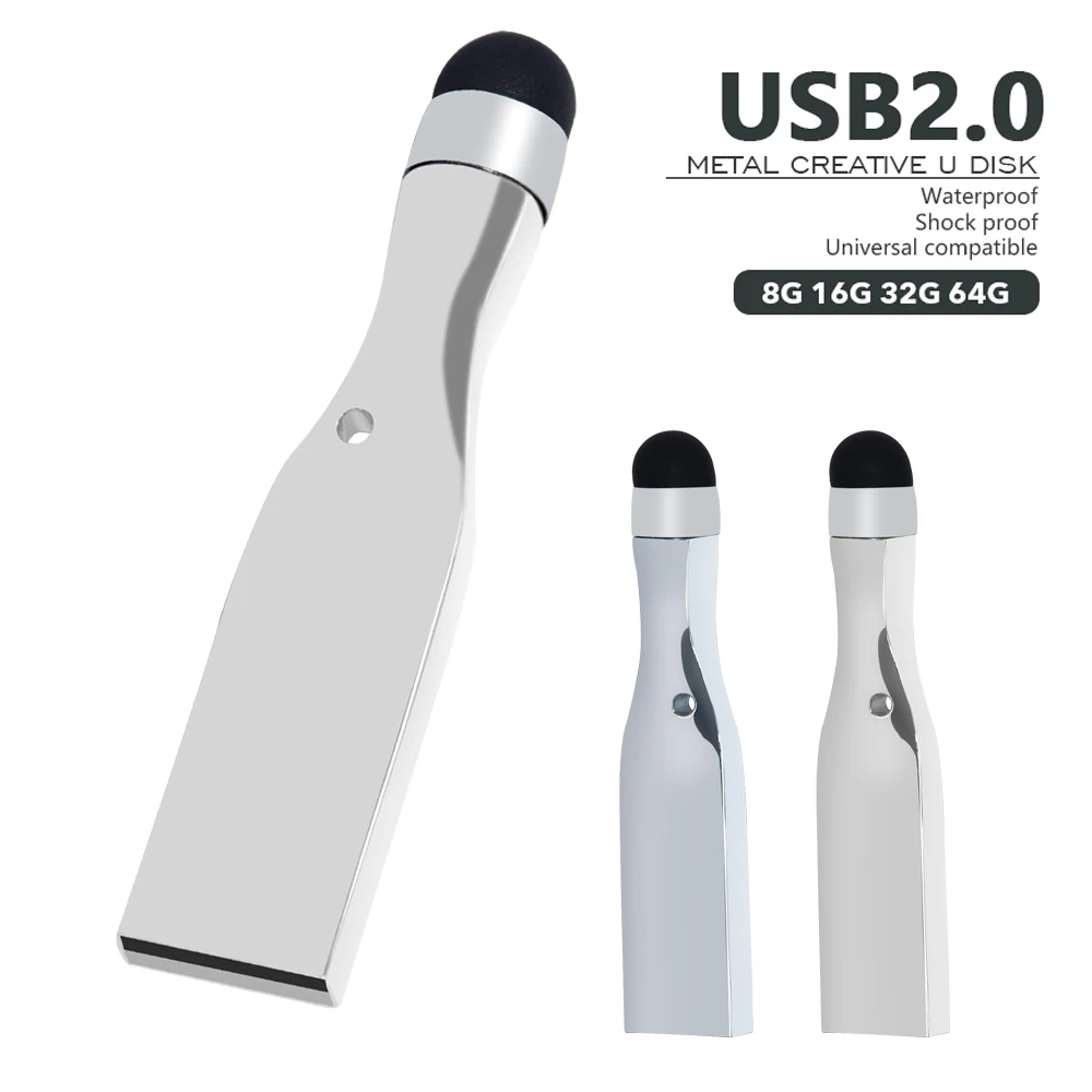 USB 플래시 드라이브, 방수 고속 금속 실버 펜 드라이브 메모리 스틱, PC용 저장 장치, 128GB, 64GB, 32GB, 16GB