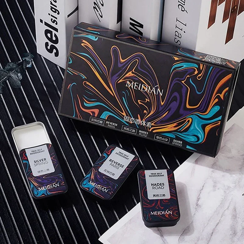 طقم عطر صلب محمول للرجال والنساء ، مرهم العطر ، مضاد للتعرق في الجسم الطبيعي ، مزيل العرق يدوم طويلاً ، باريس العكسي ، 1 ، 3