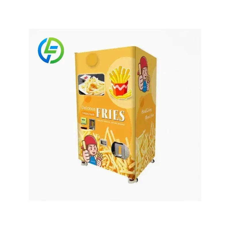 Customize Intelligent Touch Screen French Fries Vending Machine Coin Banknote Credit Card Payment
