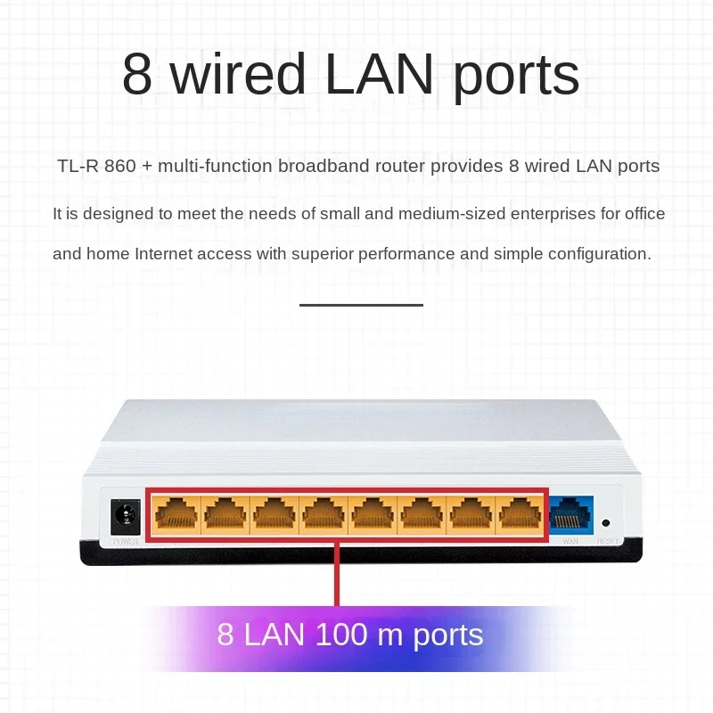 TP-LINK 100 гигабитный 8-портовый маршрутизатор, переключатель с интегрированным 6-отверстием для домашней многофункциональной широкополосной сети, кран с слабым током