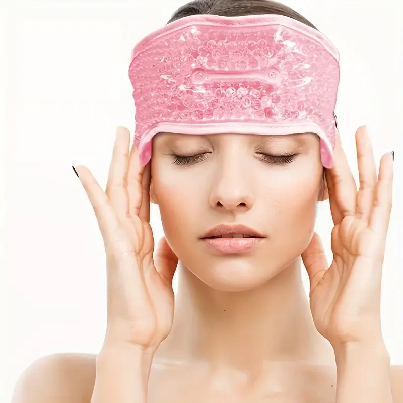 Reusable Hot/Cold Gel Forehead Pad - Soothing Cooling Relief for Headaches & Migraines, Pain Relief Therapy, Home Office Use"