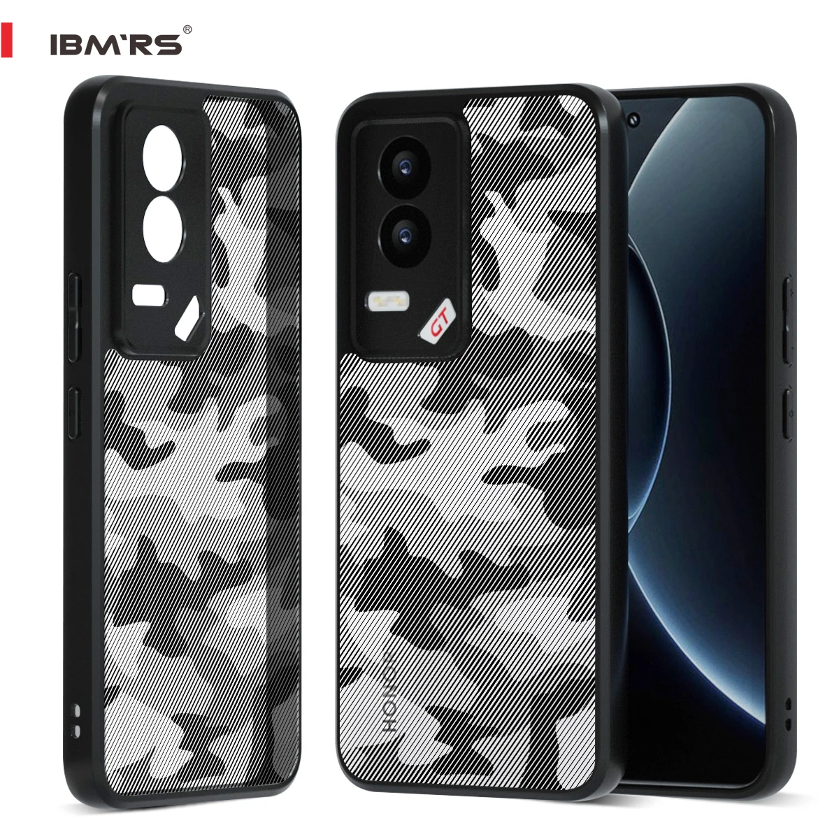 

IBMRS for Honor GT Case,Camo Military Shockproof Protective Cover with Camera Protection and Lanyard Hole