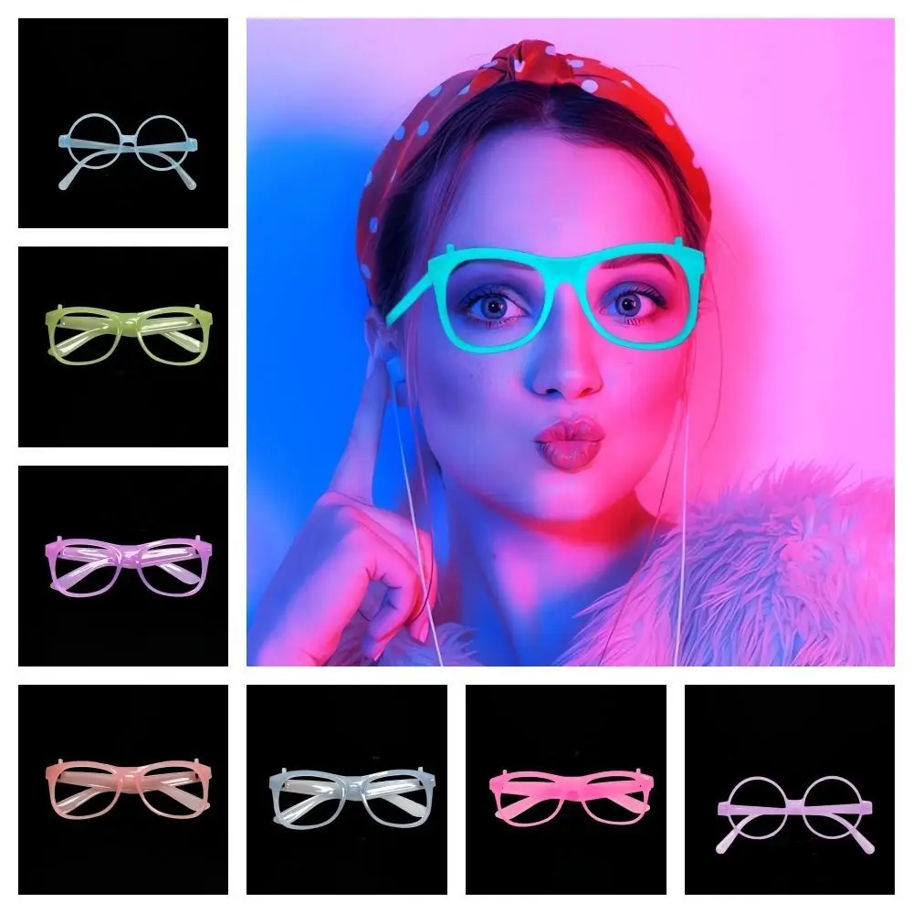 

Glow in The Dark Luminous Glasses Party Supplies Halloween Decoration Glowing Glasses Flashing Fluorescent Glasses Unisex