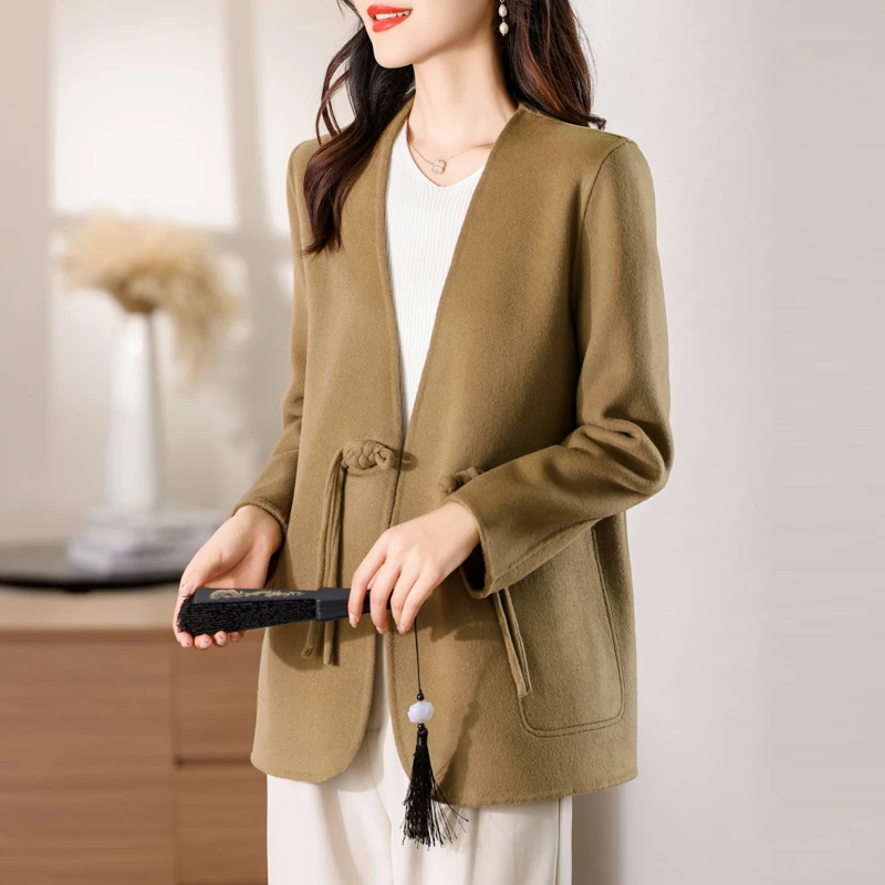 2025 Women's 100% Cashmere Thick Double sided Jacket Classic Multi functional Fashion Suitable for Business